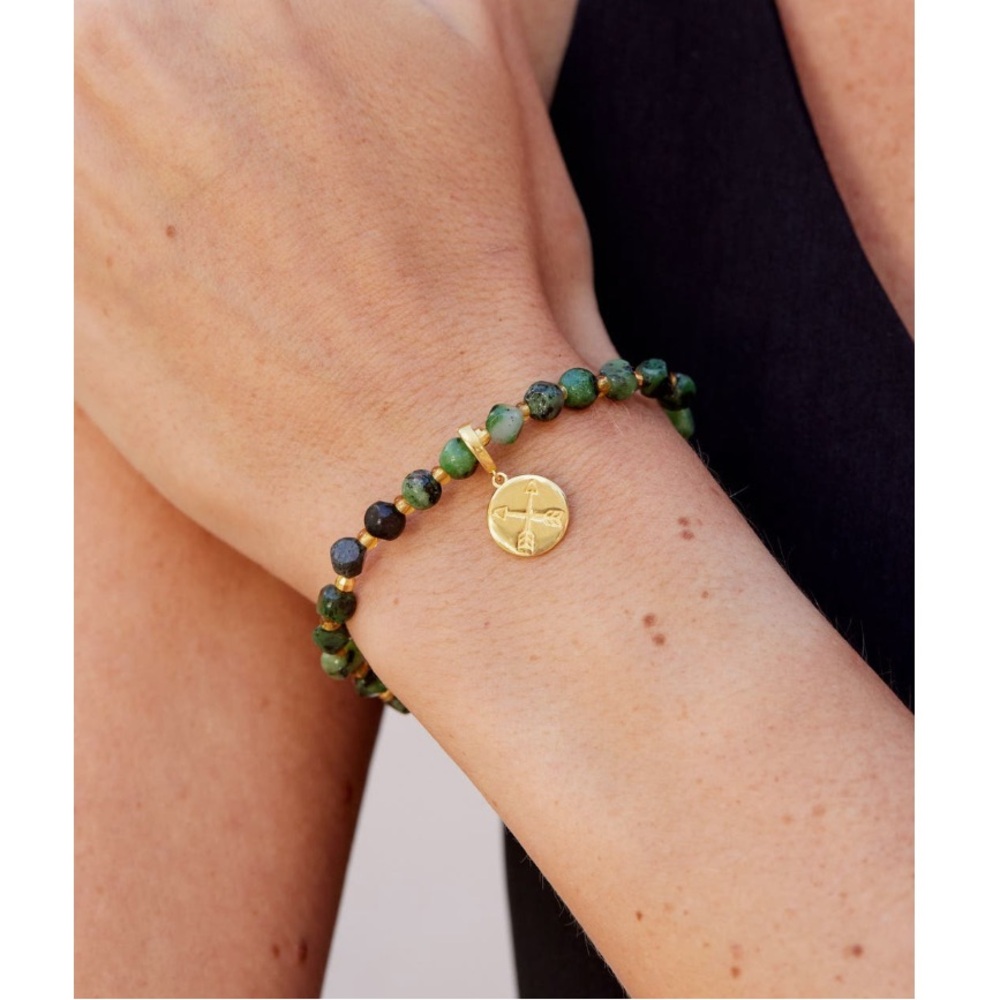 + SAVVY CIE JEWELS + Beaded Stretch Pendant Bracelet - Picture 2 of 2